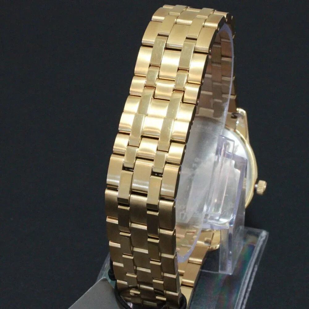 Bulova Men's Classic Sutton Watch Gold Tone Black Dial Date At Six 40mm